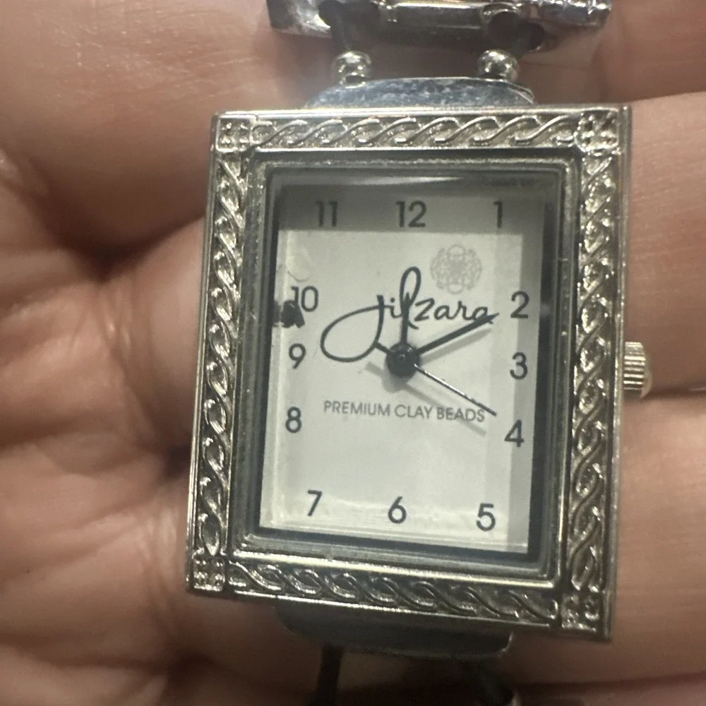 Working Jilzarah Blossom Ladies Watch Polymer Clay Inlays Stretch Band Artisan